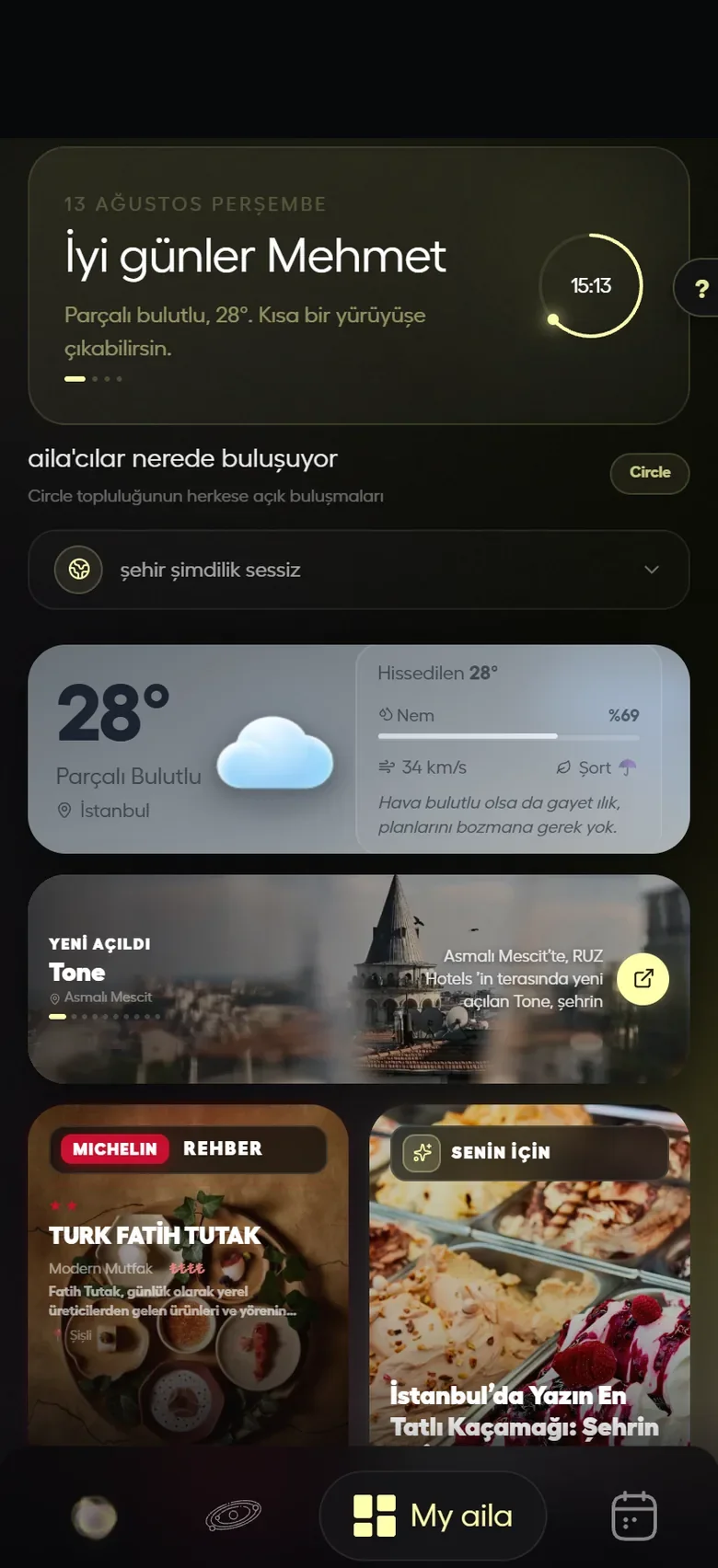 aila personal feed with local places and recommendations