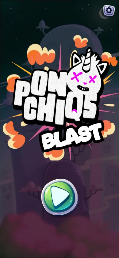Start screen with the logo and a play button