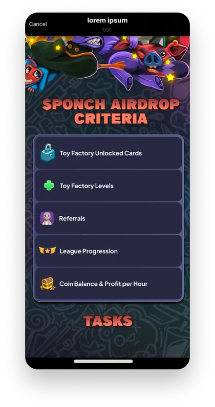 The $PONCH airdrop criteria